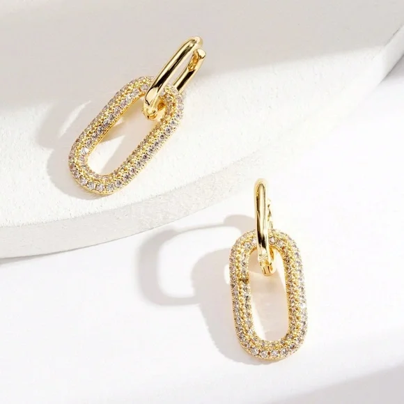 💛 Chain Link Hoop Earrings - Picture 4 of 4